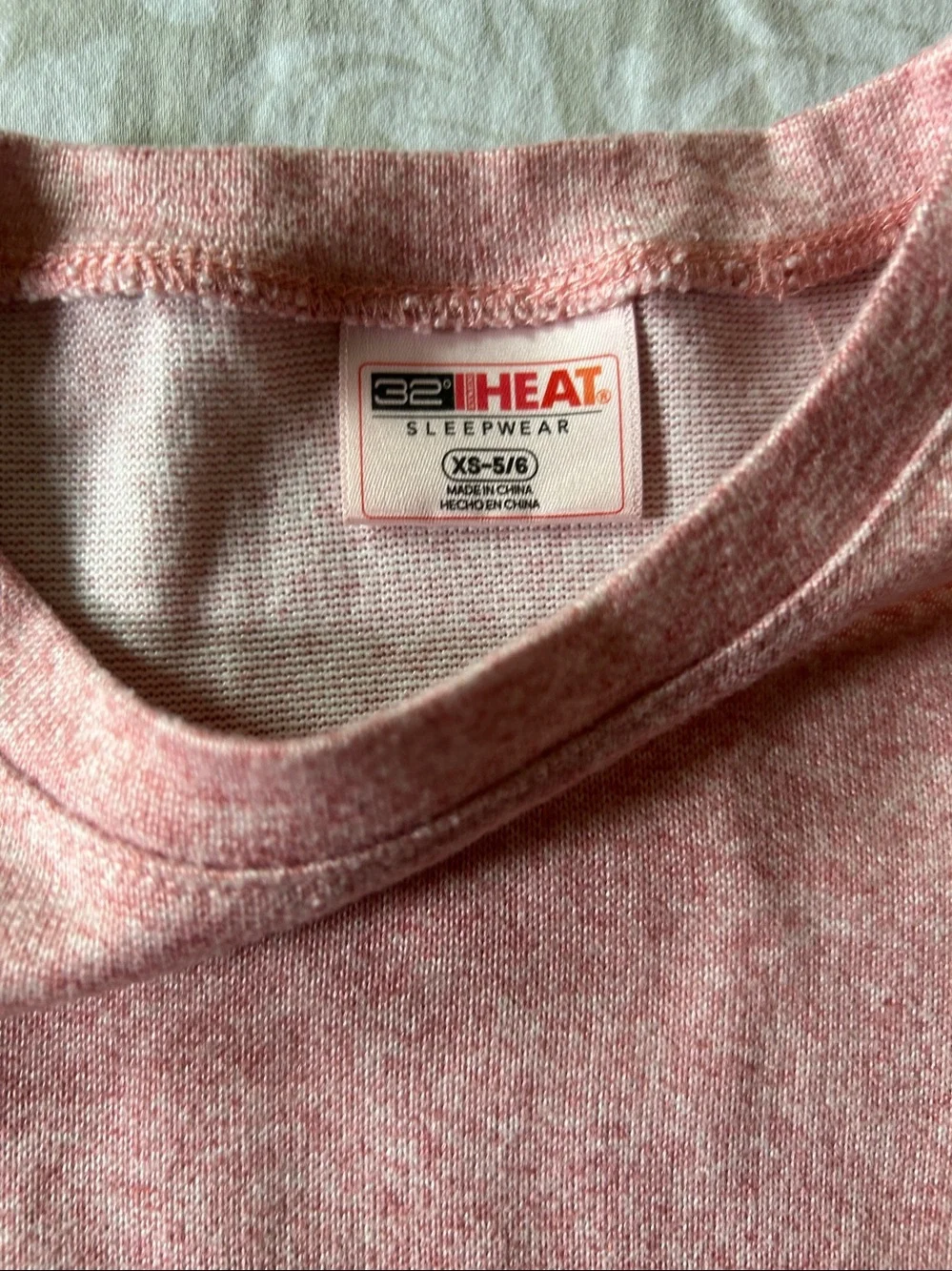 32 Degrees Girls' Heathered Pink Short Pajama Set